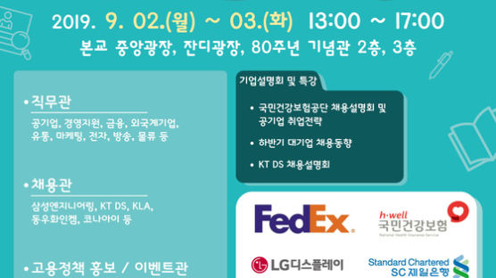 광운대, 학생 취업 지원 위한 '2019 직무채용 박람회' 개최