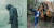1986년 체르노빌 원전사고를 재연한 미국 드라마 &#39;체르노빌&#39;의 한 장면(왼쪽)과 2019년 체르노빌에 버려진 버스 앞에서 사진을 찍고 있는 관광객. [HBO 화면, EPA=연합뉴스]