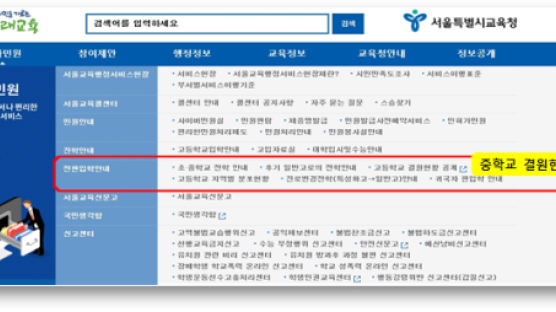 전학 가능한 서울 중학교, 웹사이트에서 확인하세요