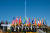 지난해 10월 24일 부산 유엔 기념 공원에서 열린 &#39;유엔의 날&#39; 기념식에서 유엔군 의장대가 유엔기와 유엔군 참전국가의 국기를 들고 있다. [사진 미 해군]