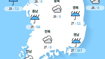 [실시간 전국 날씨] 오전 11시 현재 대체로 흐리고 곳에 따라 비