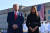 도널드 트럼프 미국 대통령과 부인 멜라니아 여사가 펜타곤에서 진행된 추모식에 참석해 희생자들을 애도하고 있다. [AFP=연합뉴스]