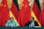 6일 베이징에서 열린 중·독 총리 기자회견 장면. [AP=연합뉴스]
