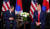 문재인 대통령이 23일(현지시간) 뉴욕 인터콘티넨탈 뉴욕 바클레이 호텔에서 도널드 트럼프 미국 대통령과 한미 정상회담을 하고 있다. [뉴시스]