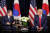 문재인 대통령이 23일 오후 (현지시간) 미국 뉴욕 인터콘티넨탈 호텔에서 도널드 트럼프 미국 대통령과 대화를 나누고 있다. [청와대 페이스북]