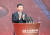 25일 중국 베이징 다싱공항 개항을 선포한 시진핑 중국 국가주석.[신화=연합뉴스]