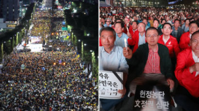 민주 “檢폭주에 200만 촛불물결” 한국 “규모 터무니없이 부풀려”