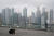 지난 23일 싱가포르 도심지에도 헤이즈로 인한 대기오염이 발생했다. [AP=연합뉴스] 