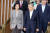 황교안 자유한국당 대표(오른쪽)와 나경원 원내대표가 26일 오전 국회에서 열린 &#39;저스티스리그 출범식 및 1차 회의&#39;에 참석하고 있다. 