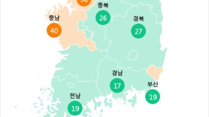 [9월 30일 PM2.5] 오후 5시 전국 초미세먼지 현황