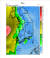 4일 정오 국외 미세먼지 유입 모델링 예측 자료. 서쪽에서 미세먼지(노란색)가 유입되는 모습이 보인다. [자료 에어코리아]