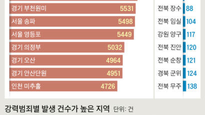 [국감] 4대 강력범죄 최다 발생지역 '평택'…최저는 '울릉'