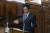 아베 신조 일본 총리가 4일 임시국회 개막 연설을 하고 있다. [AP=연합뉴스]