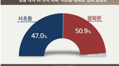 ‘광화문 집회’ 공감 50.9% vs ‘서초동 집회’ 공감 47.0% [리얼미터]