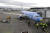 픽사 애니메이션 스튜디오 캐릭터로 도색한 알래스카 항공 보잉 737-800 여객시가 지난 7 일 시애틀-타코마 국제 공항에서 대기하고 있다. [AP=연합뉴스]