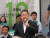 지난달 12일 일본 국회에서 &#39;소비세 증세 스톱&#39; 집회에 참석한 고이케 아키라 일본공산당 서기국장이 일어서서 발언하고 있다. [트위터 캡처]
