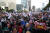 태극기를 흔들고 있는 집회 참가자들. 우상조 기자