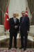 에르도안 터키 대통령이 17일(현지시간) 마이크 펜스 미 부통령과 앙카라 대통령궁에서 일대일 회담을 가졌다. [AP=연합]