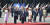 지난 5월 방일한 트럼프 대통령(왼쪽에서 두번째)과 나루히토 일왕(왼쪽에서 세번째). [연합뉴스]