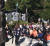 ‘아베규탄부산시민행동’은 30일 부산 동구 일본영사관 인근을 ‘항일거리’로 지정하고 현판을 세운 뒤 집회를 열고 있다. [부산경찰청 제공=연합뉴스]
