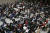 27일 오후 인천시 송도컨벤시아에서 열린 &#39;엠베스트 특목 자사고 입시 설명회&#39;에 참석한 초, 중학교 학생과 학부모들이 강의를 경청하고 있다.[뉴스1]