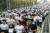 10km 참가자들이 마포 일대를 달리고 있다. 장진영 기자
