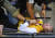 리처드 찬 홍콩 구의회 의원 후보가 2일(현지시간) 시위 도중 경찰의 체루액을 맞고 괴로워하고 있다. [AP=연합뉴스]