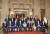 문희상 국회의장(앞줄 왼쪽)이 4일(현지시간) 일본 국회의사당 중앙홀에서 주요 20개국(G20) 의회정상회의에 참석한 각 국가 국회의장들과 기념촬영을 하고 있다. [국회 제공. 재판매 및 DB금지] 