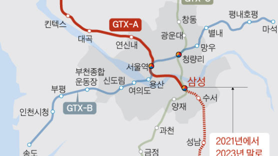 [단독] 삼성~동탄 GTX, 2년 늦춰 2023년 목표..."우선개통 고려 안해" 
