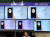 제15차 북한 평양가을철국제상품전람회에서 공개된 &#39;푸른하늘&#39; 스마트폰 얼굴인식기. [타스=연합뉴스]