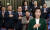 나경원 자유한국당 원내대표와 의원들이 12일 서울 여의도 국회에서 열린 정책의총에서 국기에 대한 경례를 하고 있다. [뉴스1]