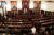 12일 볼리비아 수도 라파스에서 상원회의가 열리고 있다. 모랄레스 전 대통령을 지지하는 의원들이 불참한 가운데 아녜스 부의장이 의장직을 승계한 후 대통령에 취임했다.[로이터=연합뉴스]