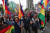 12일 볼리비아 수도 라파스에서 모랄레스 전 대통령 지지자들이 시위를 벌이고 있다.[EPA=연합뉴스]