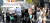 19일 오전 명동 주한 중국대사관 앞에서 홍콩 탄압 중지 촉구 기자회견을 마친 학생과 청년들이 명동 인근을 행진하고 있다. [연합뉴스]