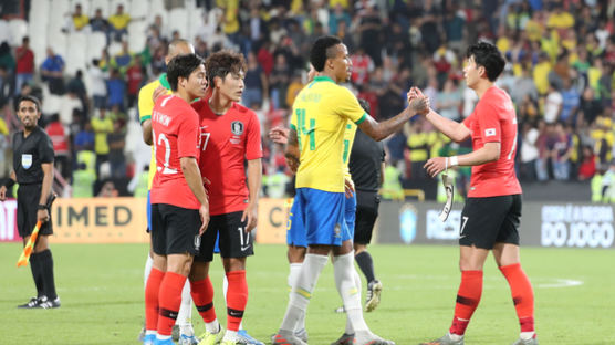 벤투호 출범 이후 첫 3실점...한국, 브라질에 0-3패