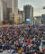 30일 오후 1시 서울 광화문역 동화면세점 앞 세종대로에 보수단체 회원들이 모여 문재인 대통령을 비판하는 집회를 열고 있다. 이후연 기자 