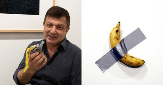 1억짜리 바나나 예술작품 꿀꺽…행위예술가 “배고파서”