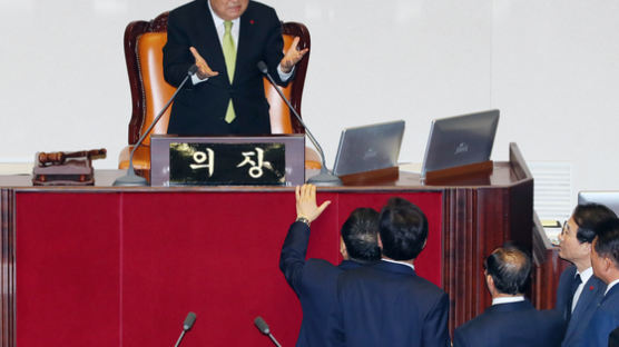 '4+1'의 512.3조 예산안 본회의 통과…한국당 "날치기" 반발