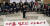 황교안 자유한국당 대표가 12일 서울 여의도 국회 본회의장 앞에서 열린 최고위원회의에서 모두발언을 하고 있다. [뉴스1]