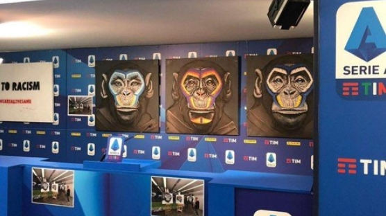 원숭이그림이 인종차별근절 캠페인?…伊 프로축구 '뭇매'