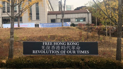 ‘홍콩 지지 현수막’ 무단 철거한 중국인 8명 기소 의견 검찰 송치