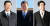 시진핑(習近平) 국가주석(왼쪽부터), 문재인 대통령, 아베 신조(安倍晋三) 일본 총리. [중앙포토]