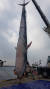 지난 23일 제주시 한림항에서 15.5m 길이 대형 고래의 인양 작업이 이뤄지고 있다. [사진 제주해양경찰서]