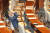 지상욱 바른미래당 의원이 24일 오후 국회 본회의장에서 필리버스터(무제한 토론)를 마친 뒤 눈에 인공눈물을 넣고 있다. [연합뉴스]