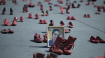 [서소문사진관]페미사이드(femicide)를 멈춰라! 멕시코시티에서 열린 빨간 신발 시위