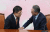 자유한국당 황교안 대표(왼쪽)와 김형오 공천관리위원장이 17일 오전 국회에서 첫 회동을 갖고 대화하고 있다. 임현동 기자