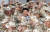 노무현 대통령이 2005년 이라크 북부 아르빌에 주둔해 있는 자이툰부대를 불시에 방문해 장병들과 기념촬영을 하고 있다. [중앙포토]