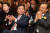 김병준 전 한국당 비상대책위원장(가운데), 무소속 이정현(오른쪽), 이언주 의원이 한 토론회에 참석에 박수를 치고 있다. [뉴스1]