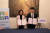 〈연수을 민현주 미래통합당 국회의원 예비후보(왼쪽)과 김온수 모와커뮤니티 단장 (오른쪽)〉
