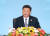 시진핑 중국 국가주석이 지난해 10월 18일 우한에서 열린 제7허ㅣ 세계군인체육대회 개막식에 참석하고 있다. 신화=연합뉴스 